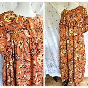 Size XL to 1X Kimono Sleeve Midi Length Dress NWT